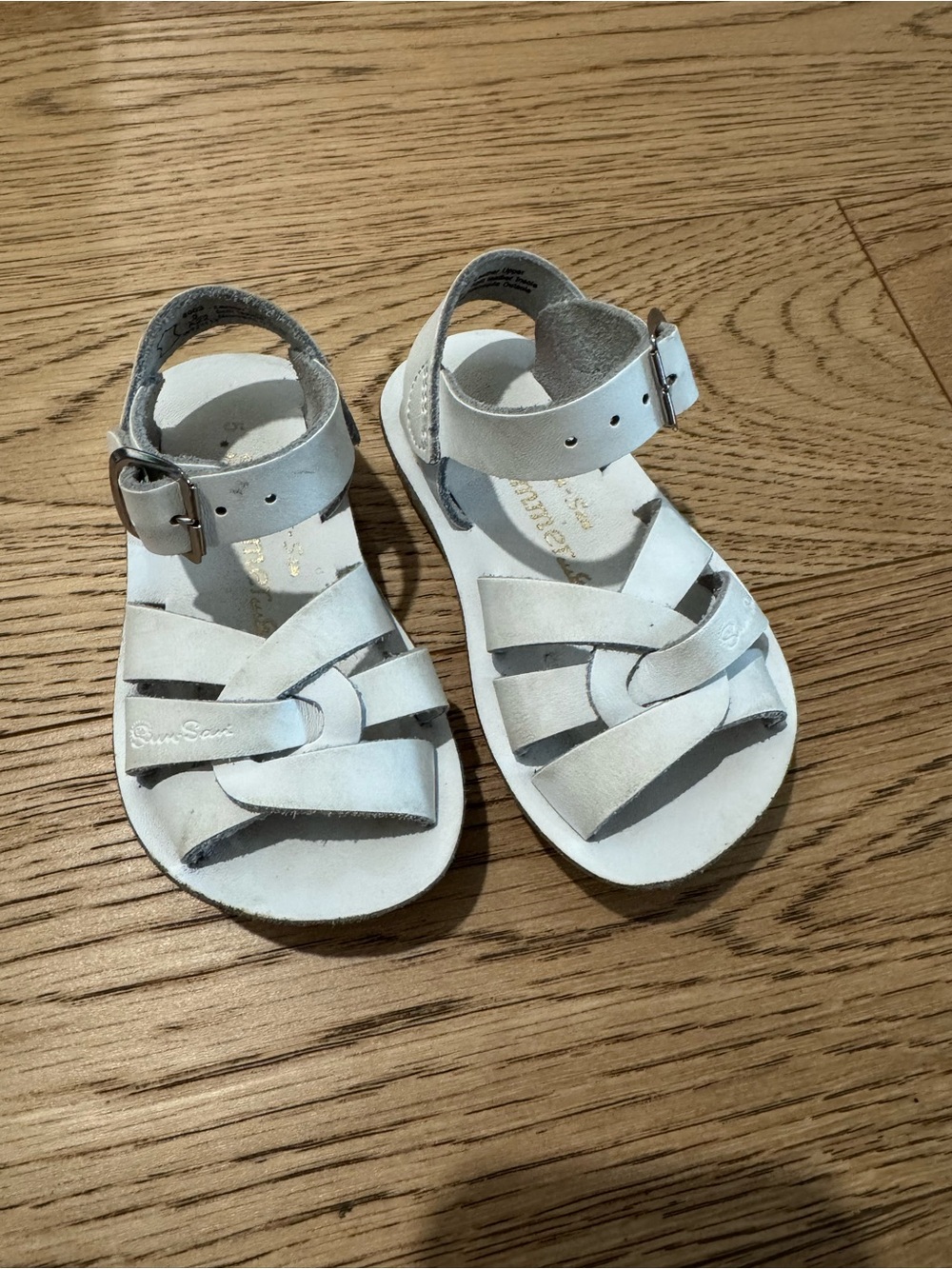 Kids White Leather Fisherman Sandals